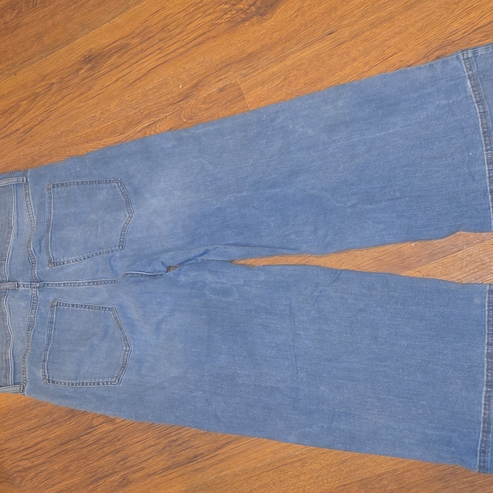 Banana Republic Blue Wide Leg Crop Jeans Size 8 - Picture 3 of 3